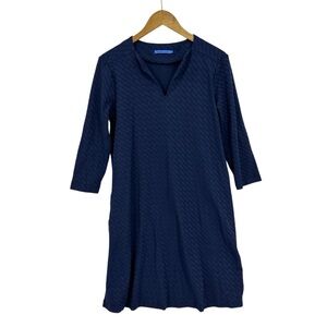 J MCLAUGHLIN Octavia Dress Nautical Textured Shift Blue